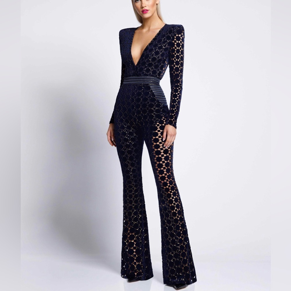 Stunning Zhivago Cavalier Velvet Boot-Cut Jumpsuit